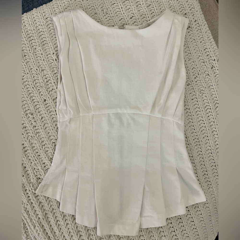 Zara White Pleated Women's Blouse Small